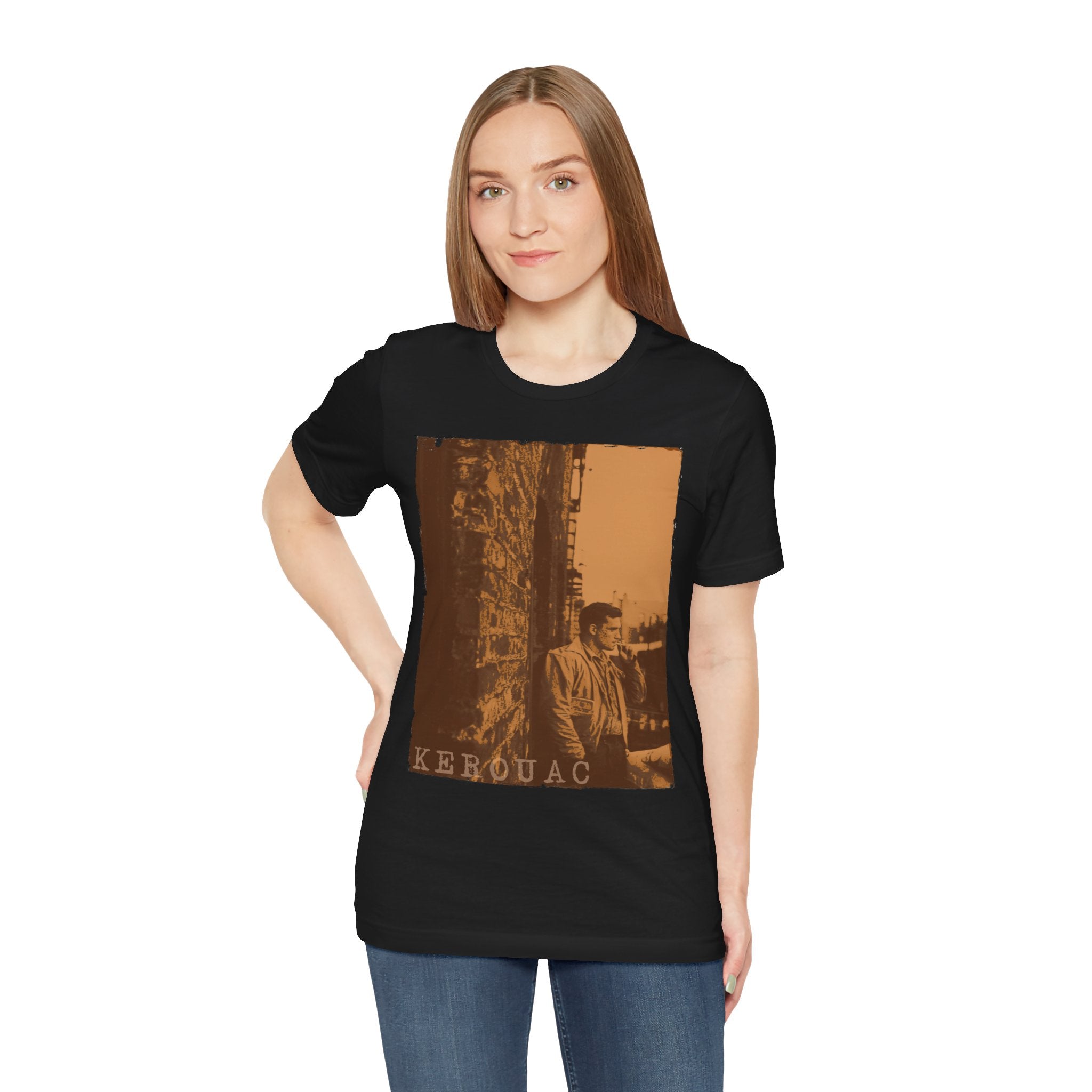 Kerouac portrait T-Shirt | Beat poet graphic tee, vintage sepia photo