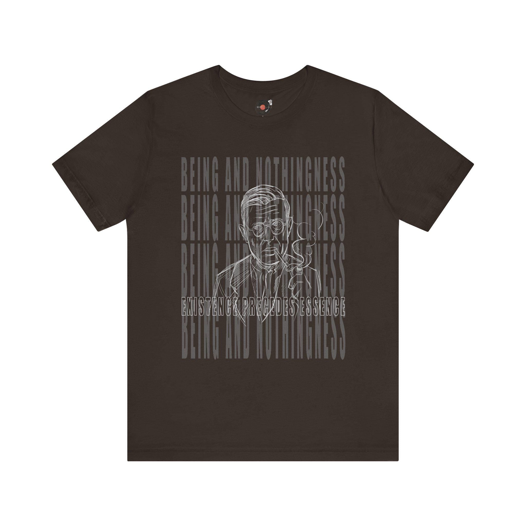 Being and Nothingness graphic Tee | Sartre portrait, existential philosophy text