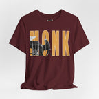 Thelonious Monk Vintage Jazz Silhouette T-Shirt | Yellow Block Letters