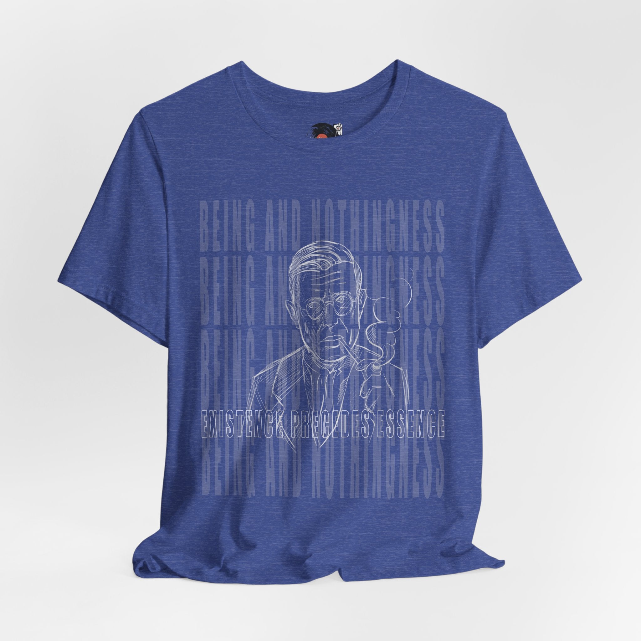 Being and Nothingness graphic Tee | Sartre portrait, existential philosophy text