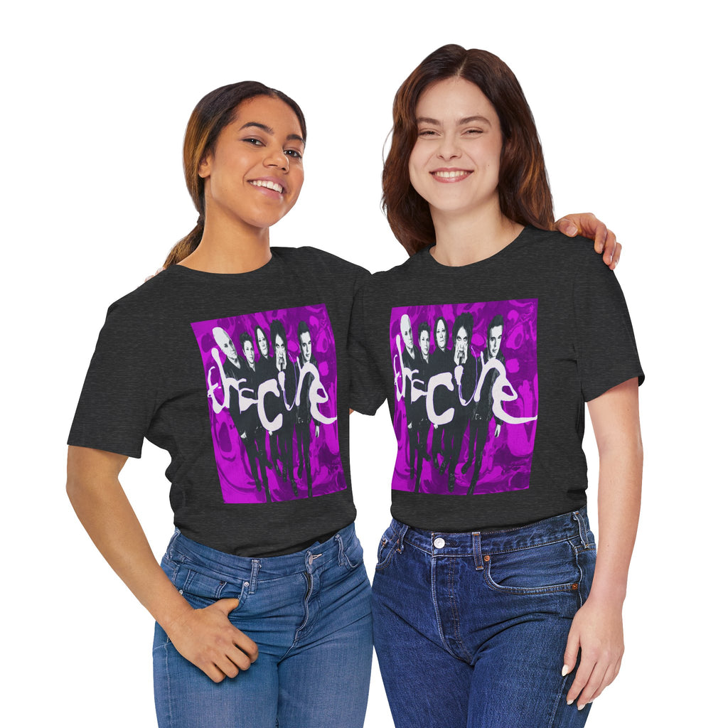 The Cure Band Photo Tee | Alternative Rock Shirt, Purple Graphic