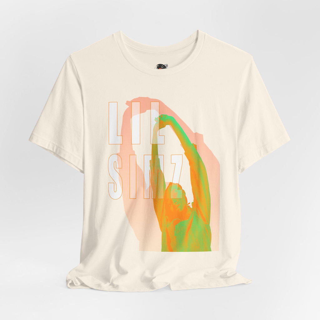 Lil Simz Hands Reaching Colorful Silhouette Tee | Hip Hop Rap Abstract Shirt
