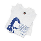 Albert Camus Philosopher Portrait Quote T-Shirt | Blue Graphic Tee