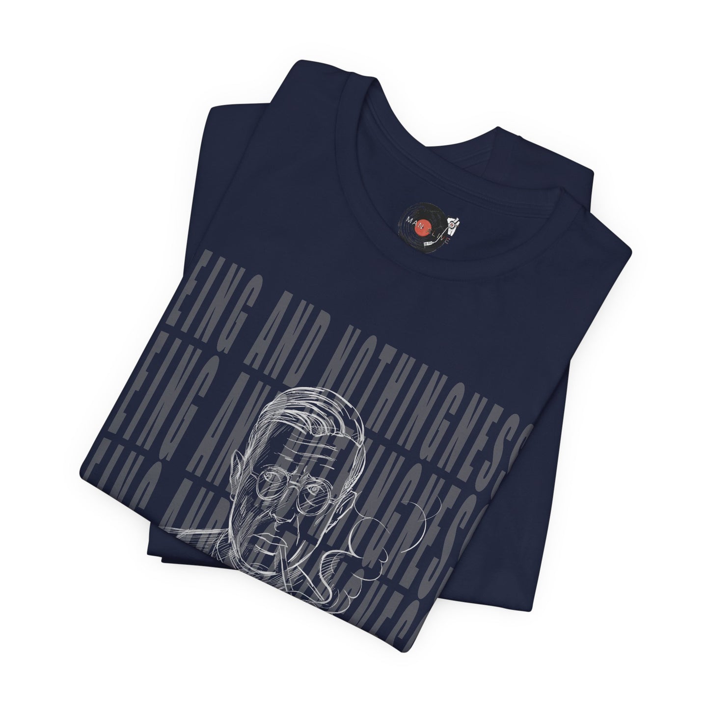 Being and Nothingness graphic Tee | Sartre portrait, existential philosophy text
