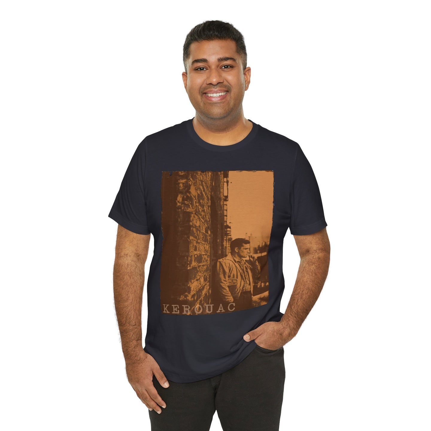 Kerouac portrait T-Shirt | Beat poet graphic tee, vintage sepia photo