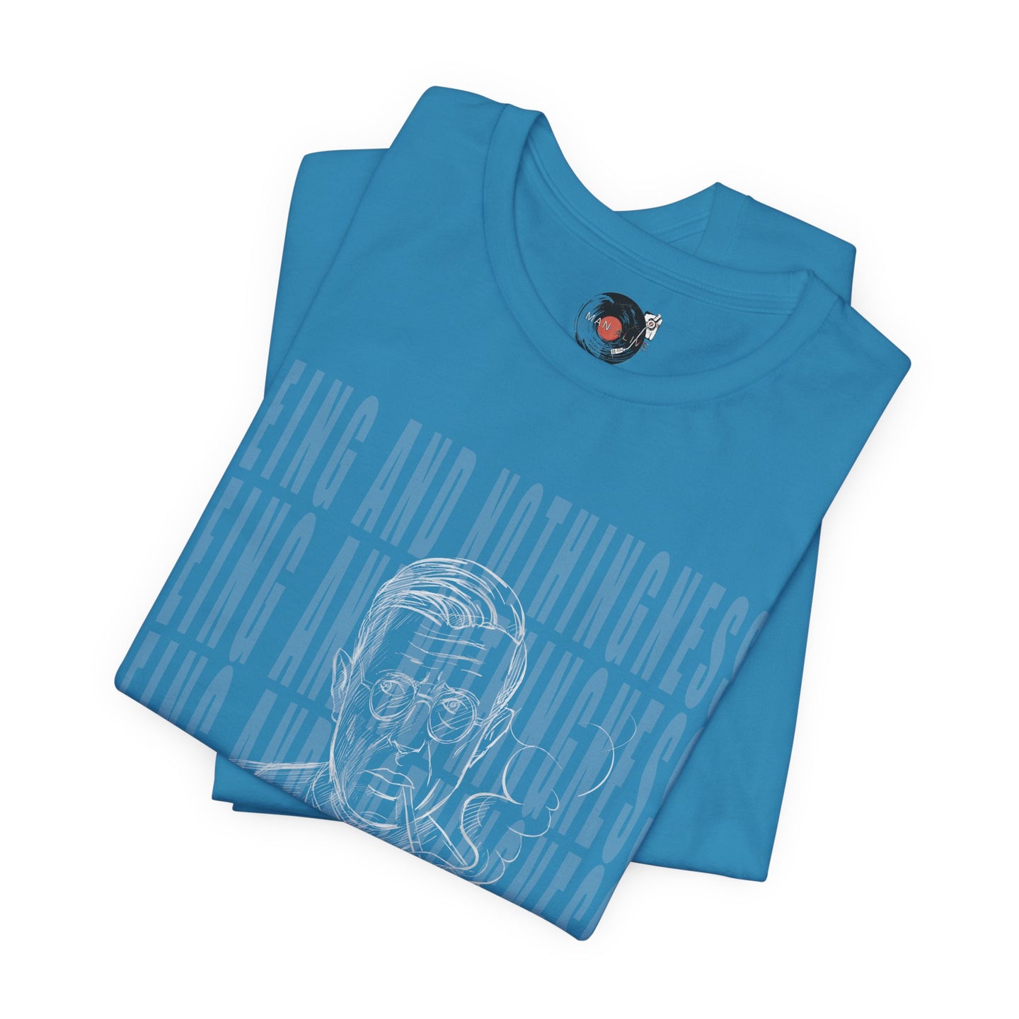 Being and Nothingness graphic Tee | Sartre portrait, existential philosophy text