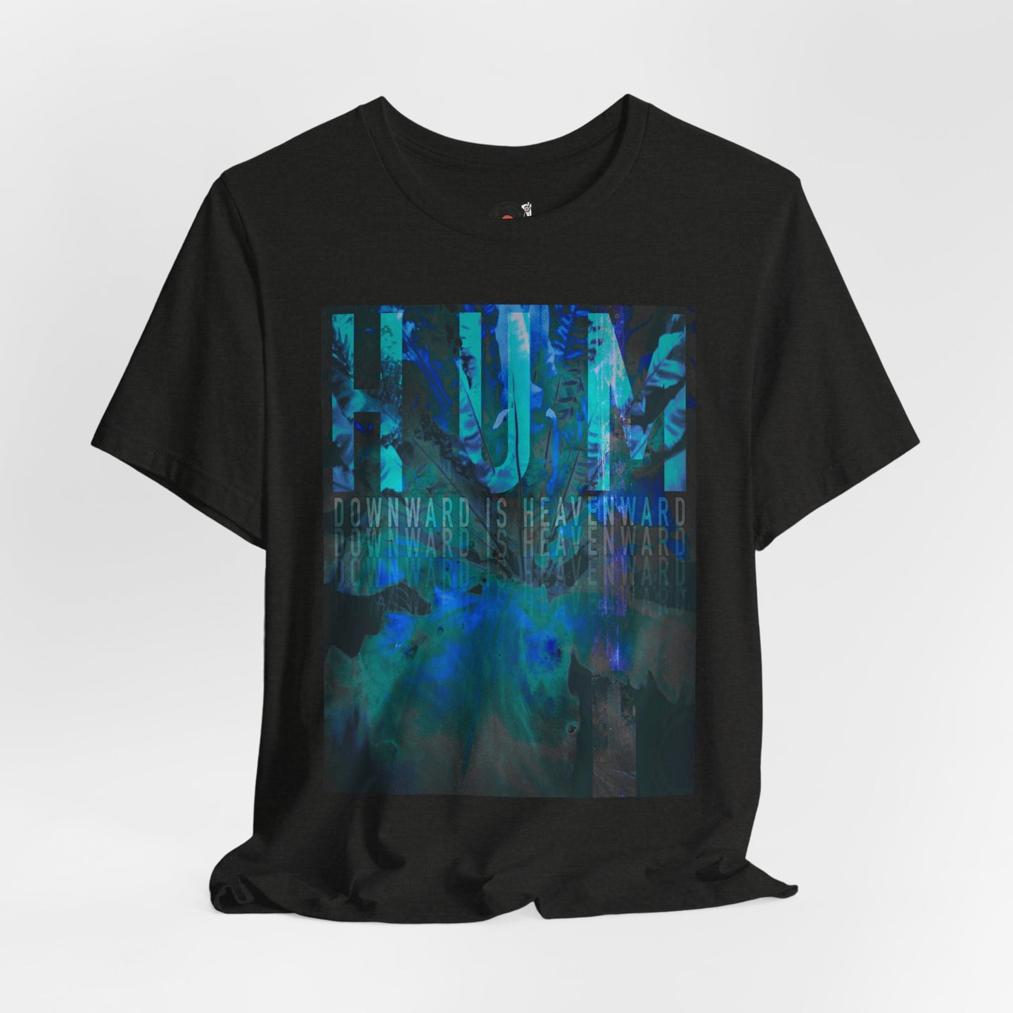 HUM Downward Is Heavenward Abstract Blue Ocean Art T-Shirt | 90s Indie Music Graphic