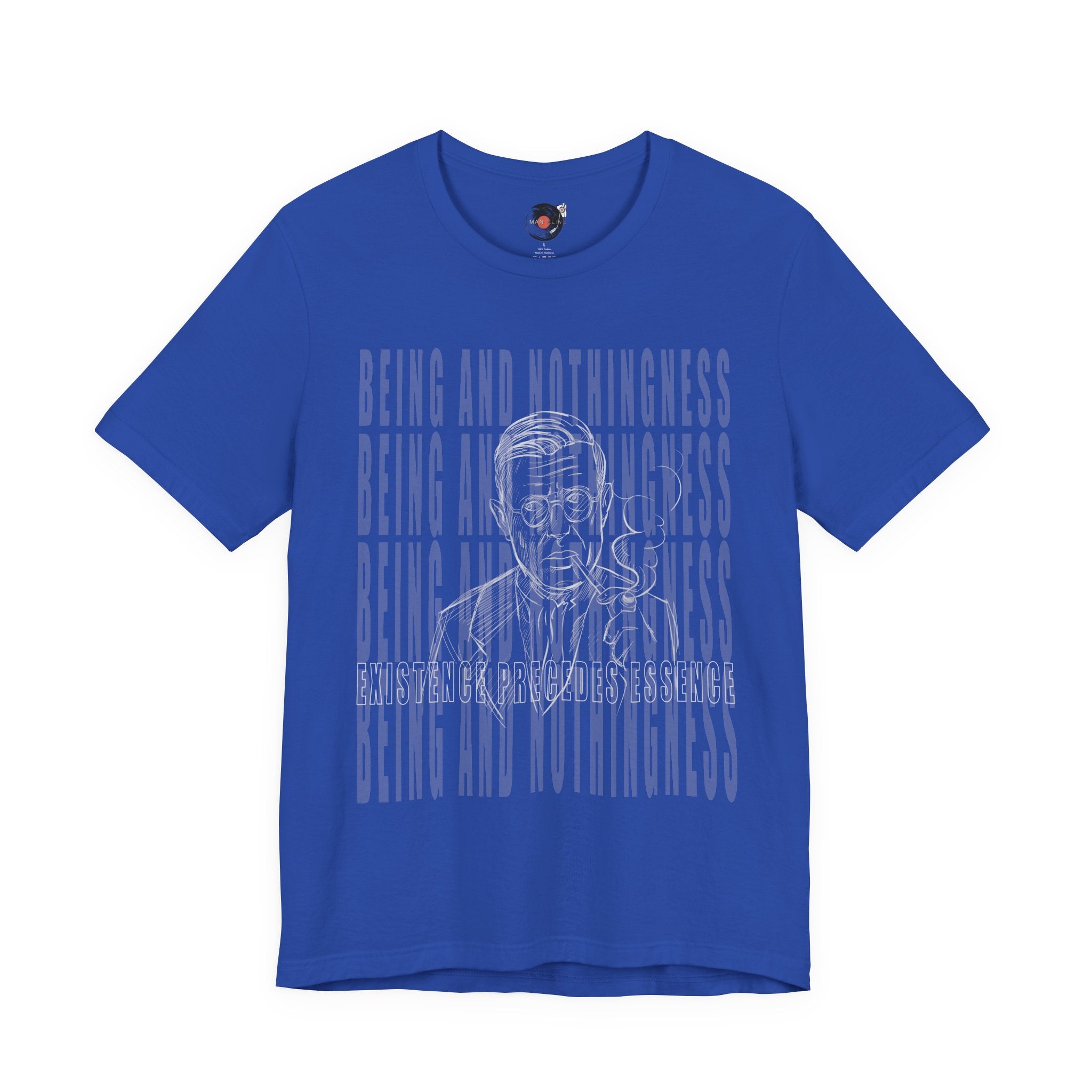 Being and Nothingness graphic Tee | Sartre portrait, existential philosophy text