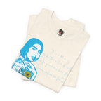 Rupi Kaur Blue Portrait with Sunflowers T-Shirt | Retro Pop Art PoetryTee