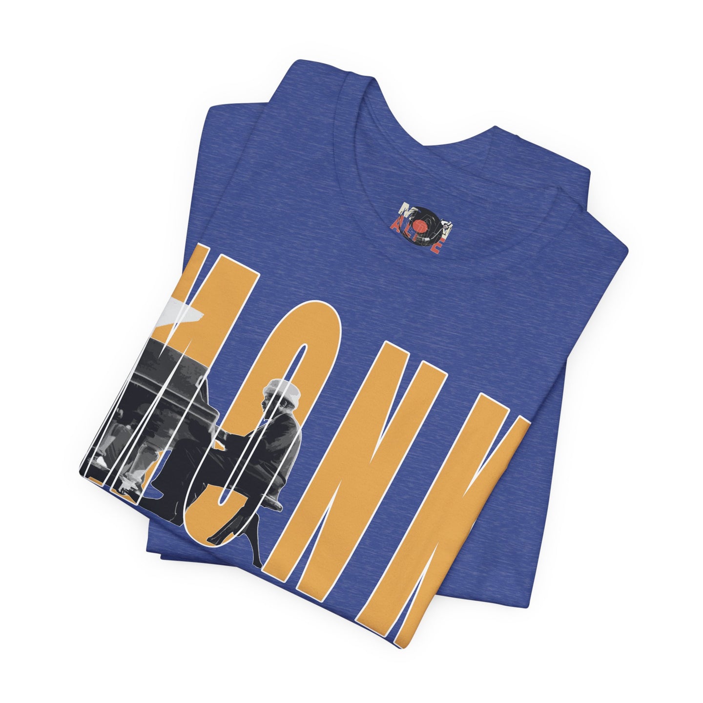 Thelonious Monk Vintage Jazz Silhouette T-Shirt | Yellow Block Letters