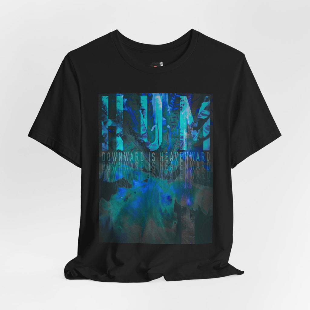 HUM Downward Is Heavenward Abstract Blue Ocean Art T-Shirt | 90s Indie Music Graphic