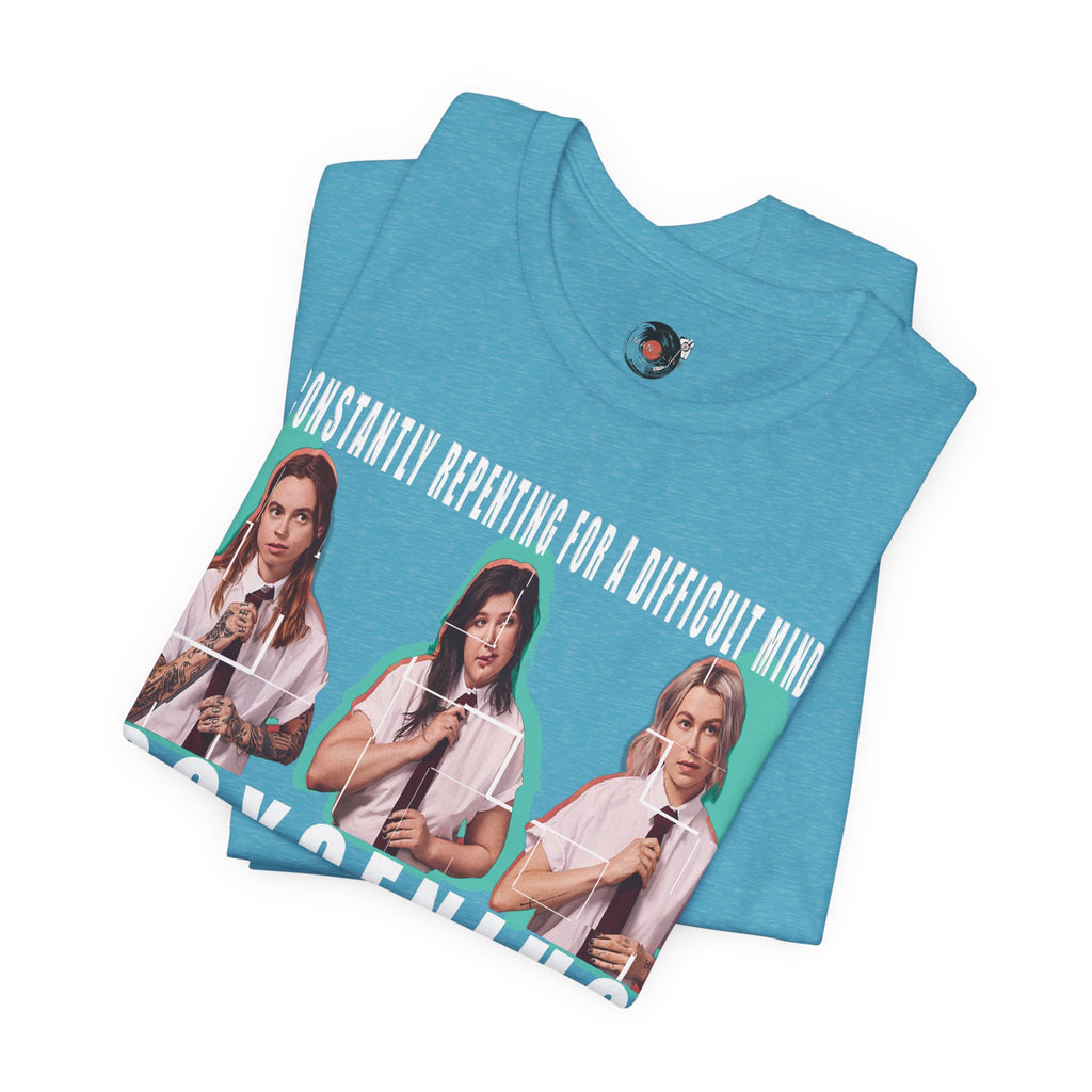 Boygenius band photo Shirt | 'Constantly Repeating' lyric tee