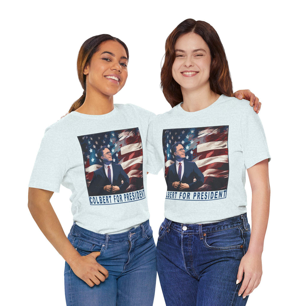 Stephen Colbert For President T-Shirt | Political Satire, American Flag Design