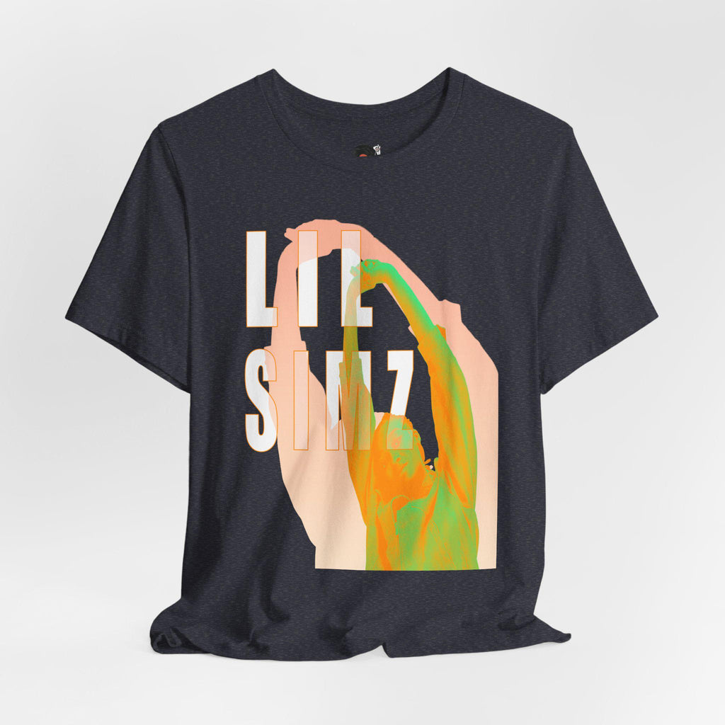 Lil Simz Hands Reaching Colorful Silhouette Tee | Hip Hop Rap Abstract Shirt