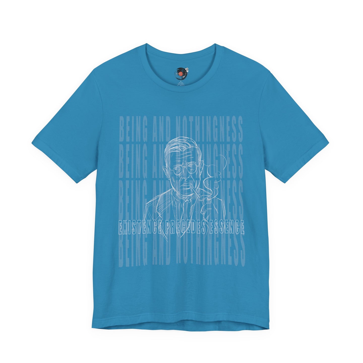 Being and Nothingness graphic Tee | Sartre portrait, existential philosophy text