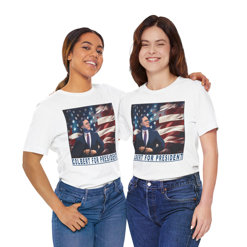Stephen Colbert For President T-Shirt | Political Satire, American Flag Design